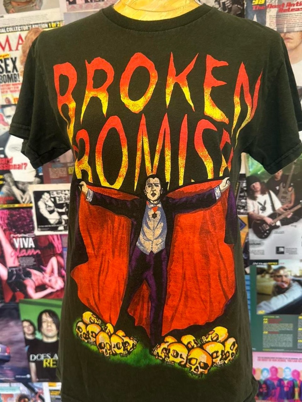 Broken Promise Graphic T-Shirt — Black with Red & Yellow Print